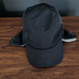 Lands' End Black Kids Hat with Ear Flaps